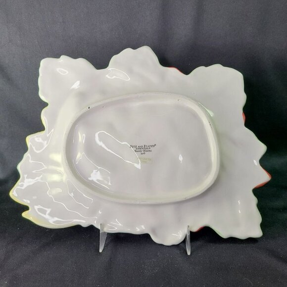 Fitz and Floyd Bunny Blooms Plate Rabbit Flowers Easter Floral Serving Dish READ - Picture 2 of 4